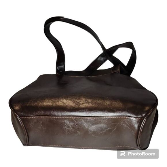 Simple Vintage Vegan Leather Brown Bag - Picture 3 of 11